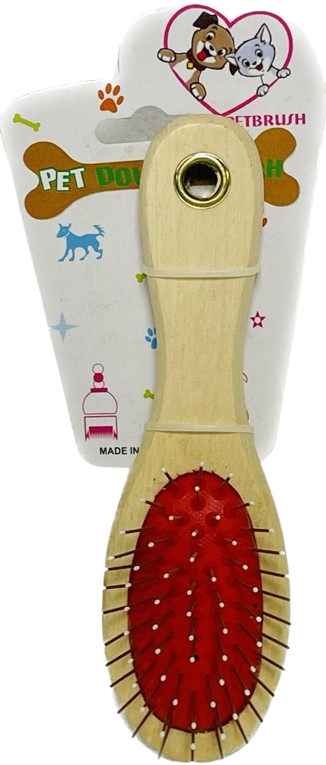 Ahşap Saplı Çift Taraflı Kedi Köpek Tarağı Orta Boy