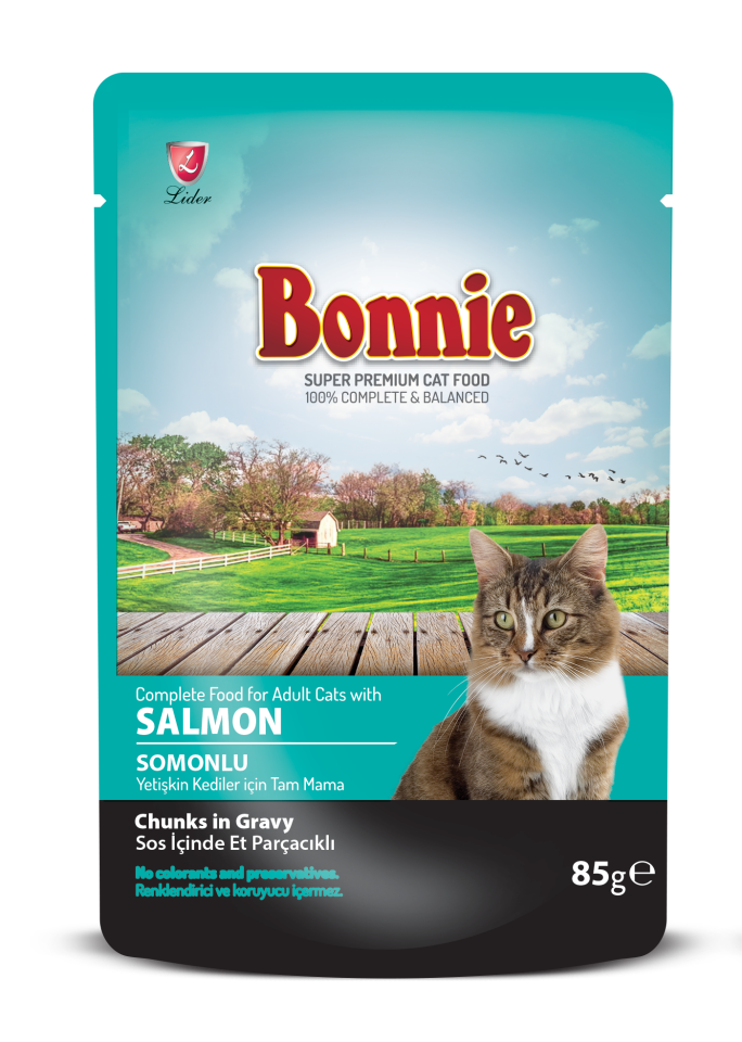 Bonnie Somonlu Yetişkin Kedi Yaş Maması 85 gr