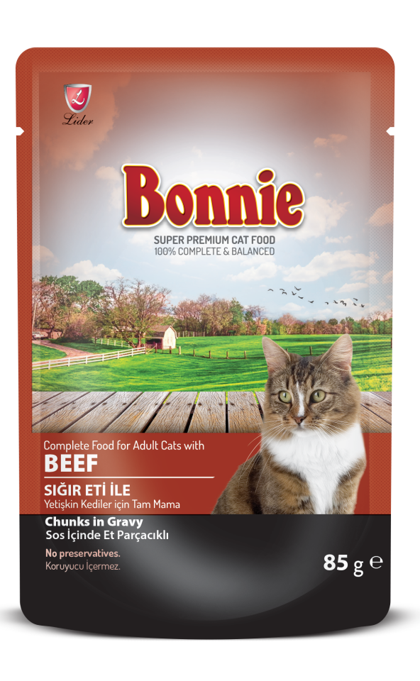 Bonnie Dana Etli Jelly Yetişkin Kedi Yaş Maması 85 gr