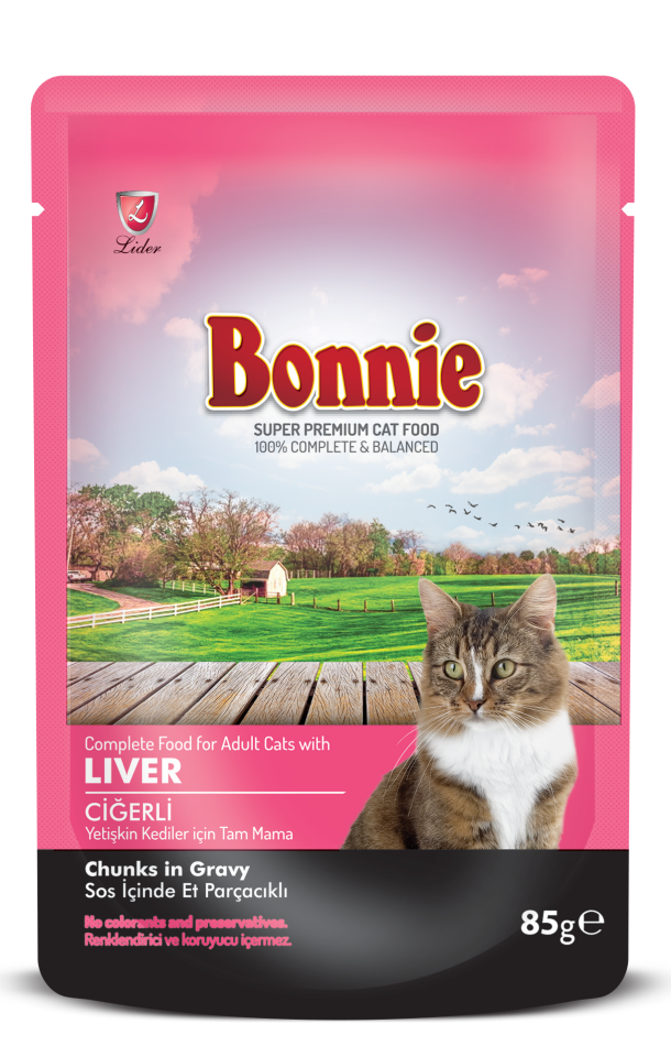 Bonnie Ciğerli Yetişkin Kedi Yaş Maması 85 gr