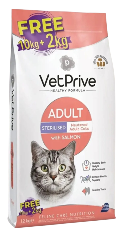 VetPrive Somonlu Kısır Kedi Maması 10+2 kg