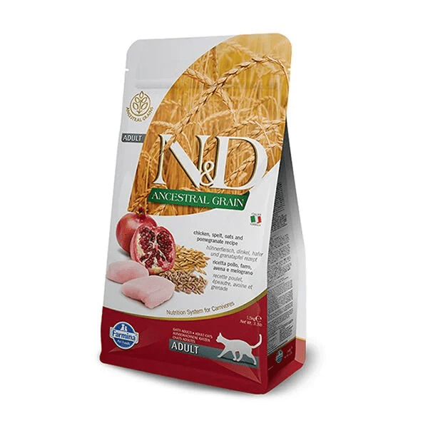 ND Ancestral Grain Tavuk ve Narlı Yetişkin Kedi Maması 1.5 kg