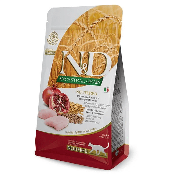 ND Ancestral Grain Tavuk Ve Narlı Kısırlaştırılmış Kedi Maması 1.5 kg