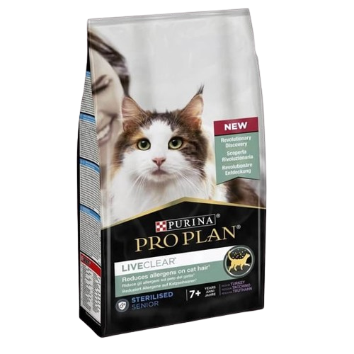 Proplan Liveclear Hindili Alerjen Azaltan Kısırlaştırılmış Yaşlı (+7) Kedi Maması 1,4 Kg