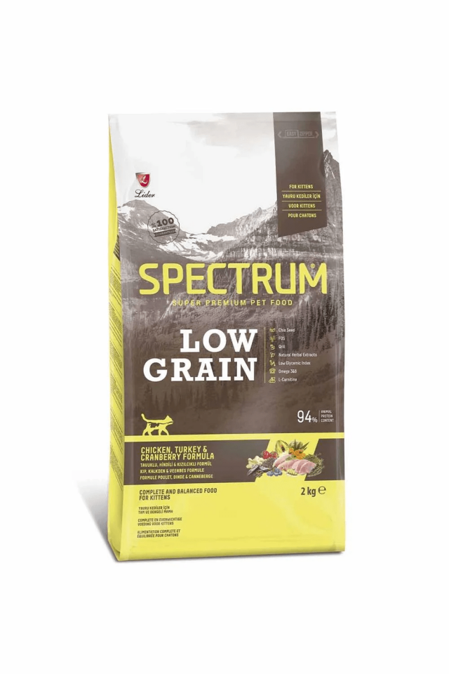 Spectrum Low Grain Tavuklu, Hindili Ve Kızılcıklı Yavru Kedi Maması 2 Kg