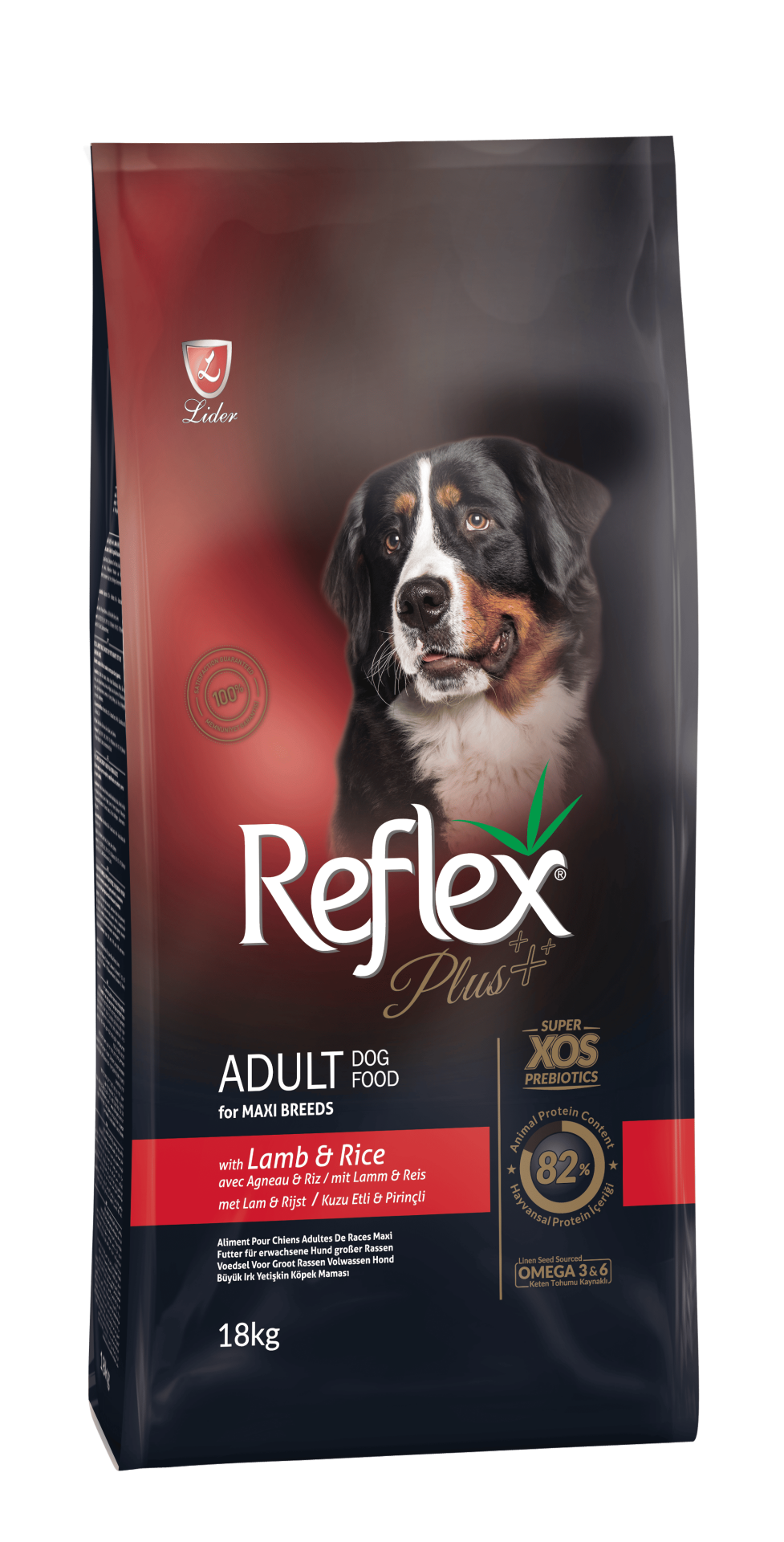 Reflex Plus Kuzu Etli ve Pirinçli İri Irk Yetişkin Köpek Maması 18 kg