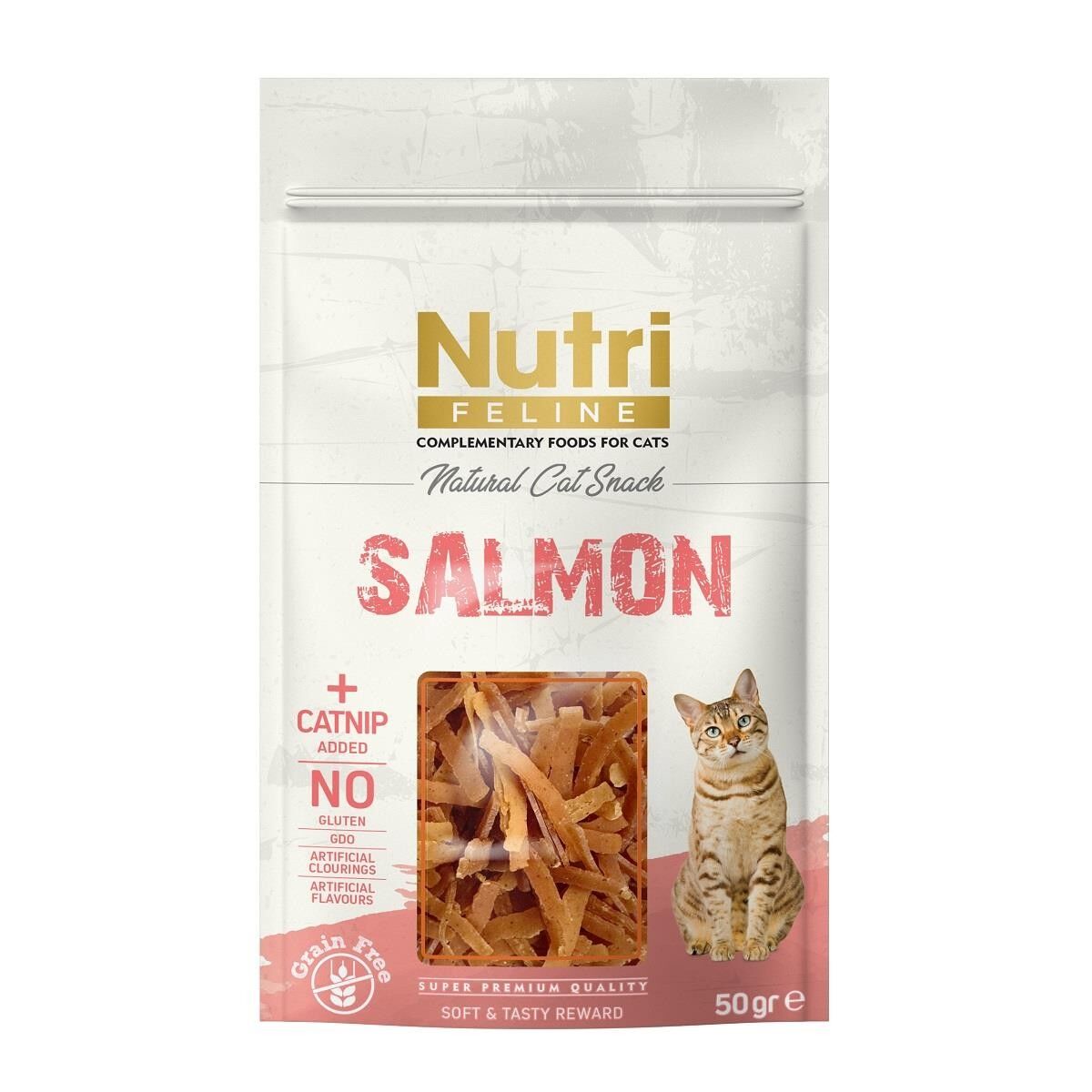 Nutri Feline Somonlu ve Catnip Tahılsız Kedi Ödül Maması 50 gr