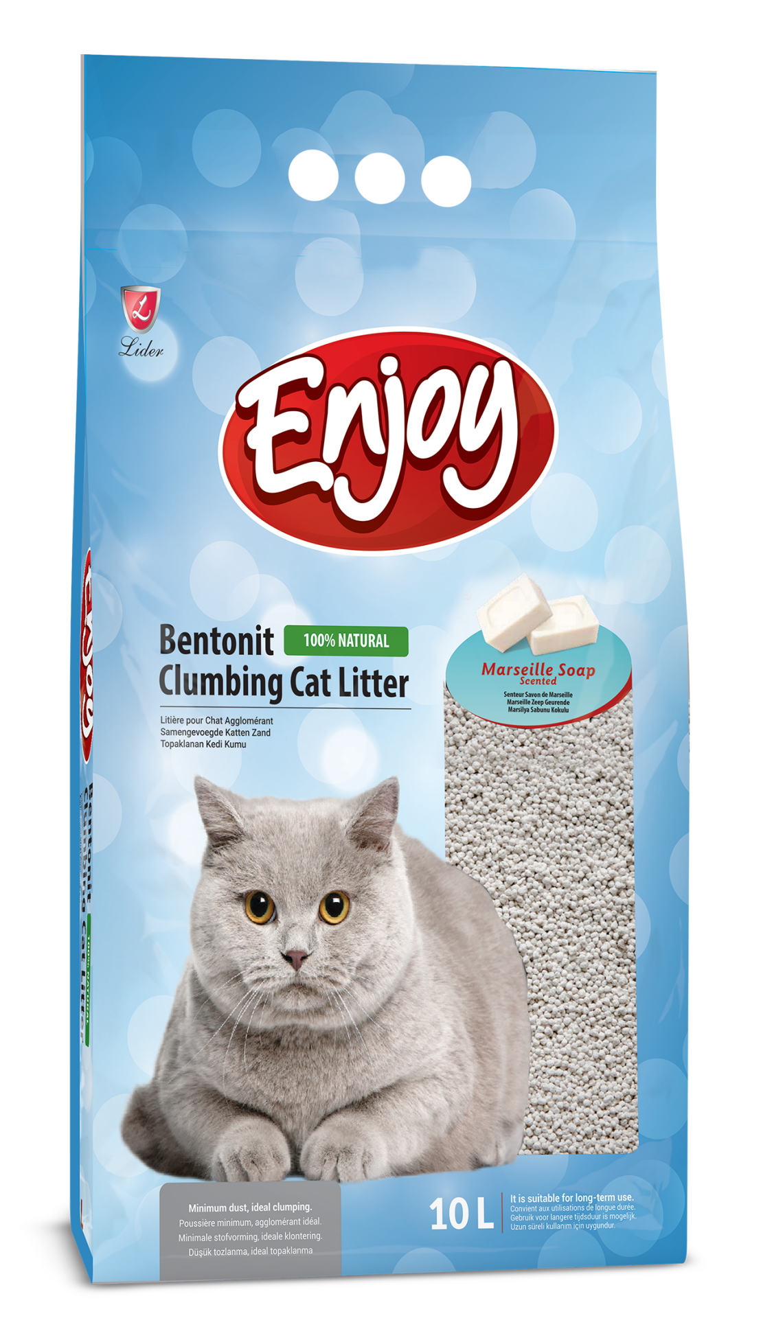 Enjoy Bentonit Marsilya Sabun Kokulu Kedi Kumu 10 lt