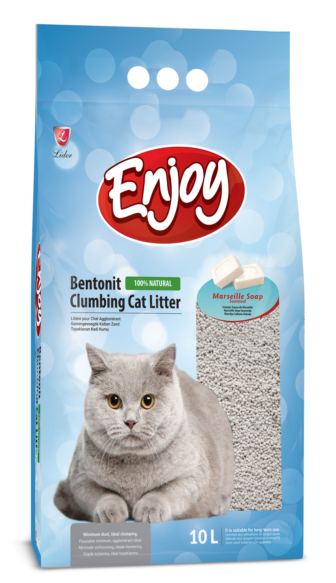 Enjoy Bentonit Marsilya Sabun Kokulu Kedi Kumu 10 lt