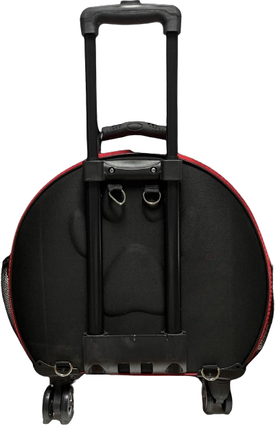 Migno Kırmızı Fileli Tekerlekli Çekçekli Kedi Köpek Taşıma Çantası