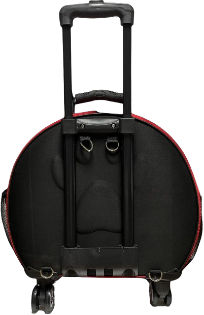 Migno Kırmızı Fileli Tekerlekli Çekçekli Kedi Köpek Taşıma Çantası