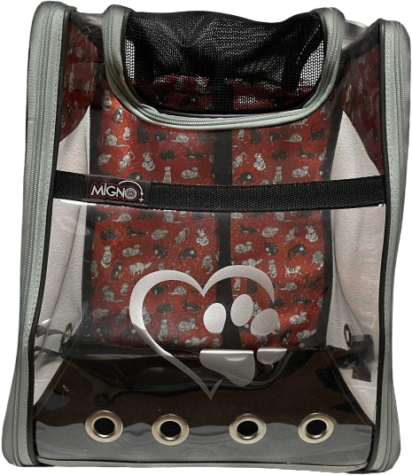 Migno Gri Şeffaf Kedi Köpek  Taşıma Çantası