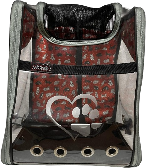 Migno Gri Şeffaf Kedi Köpek  Taşıma Çantası