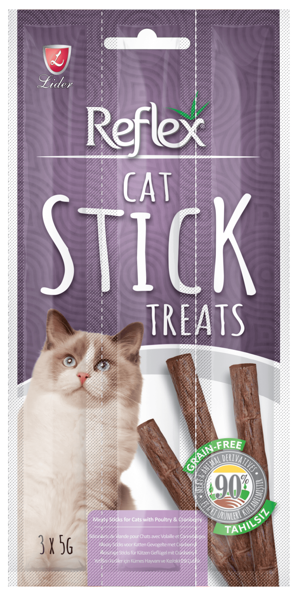 Reflex Kedi Ödül Stick Kümes Hayvanı  Kızılcık 3x5 gr