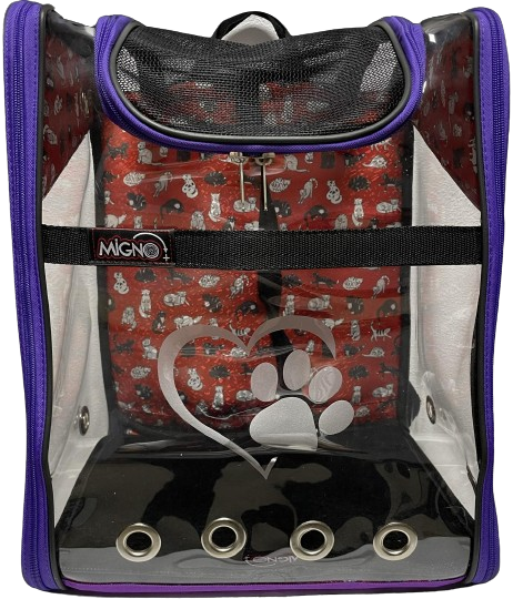 Migno Mor Şeffaf Kedi Köpek  Taşıma Çantası STD