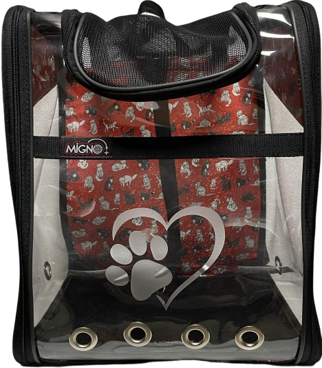 Migno Siyah Şeffaf Kedi Köpek  Taşıma Çantası