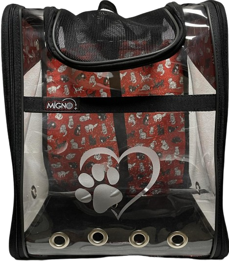 Migno Siyah Şeffaf Kedi Köpek  Taşıma Çantası