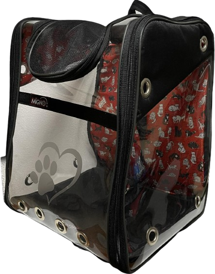 Migno Siyah Şeffaf Kedi Köpek  Taşıma Çantası