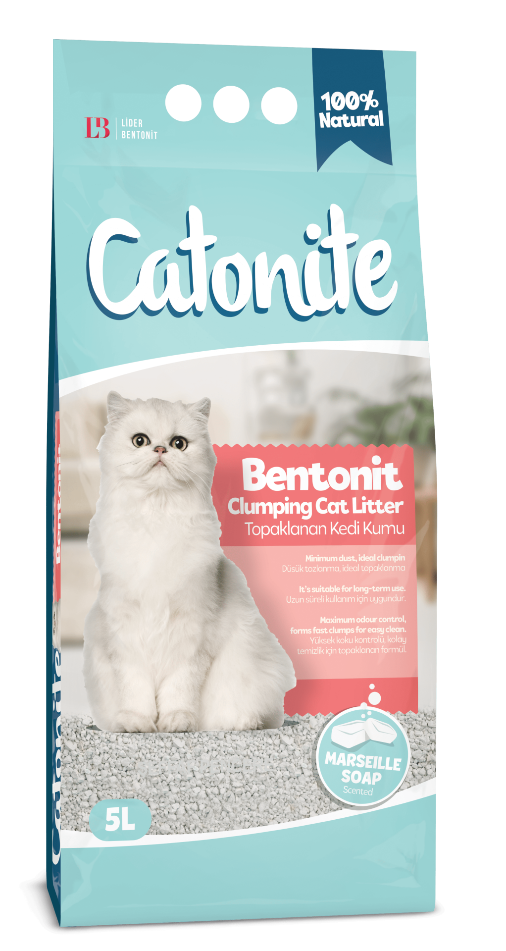 Catonite Bentonit Marsilya Sabunlu Kedi Kumu 5 L