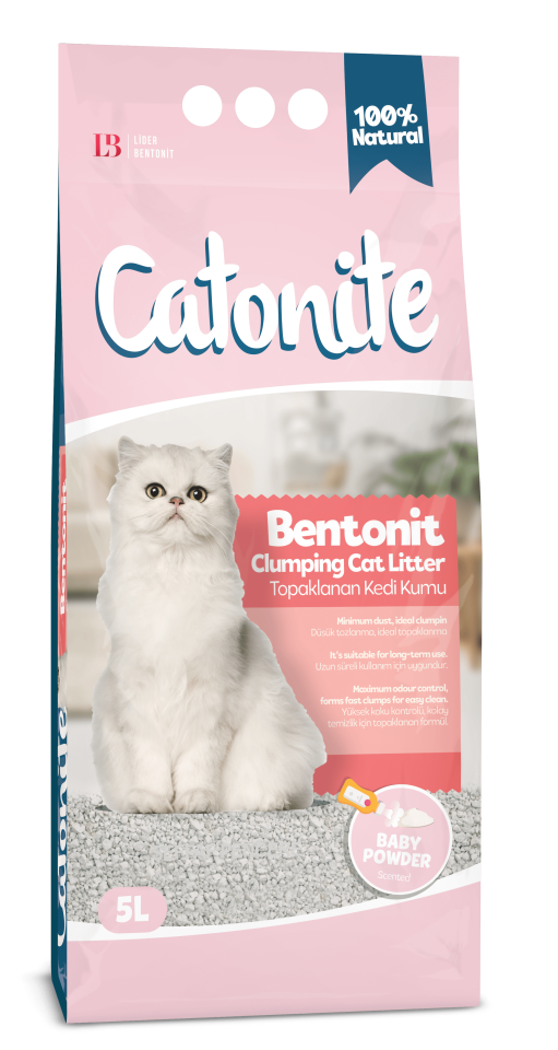 Catonite Bentonit Bebek Pudralı Kedi Kumu 5 L