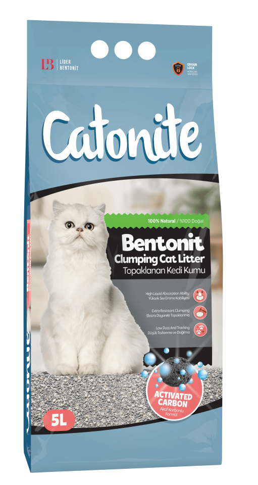 Catonite Bentonit Aktif Karbonlu Kedi Kumu 5 L