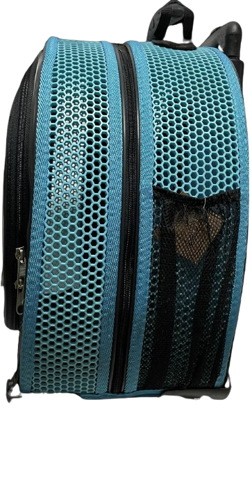 Migno Turkuaz Fileli Tekerlekli Çekçekli Kedi Köpek Taşıma Çantası