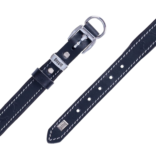 Doggie Konfor Deri Kemik Desenli Boyun Tasması Siyah 2X30-35Cm