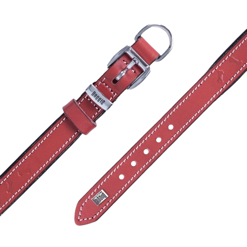 Doggie Konfor Deri Kemik Desenli Boyun Tasması Kırmızı 2X30-35Cm