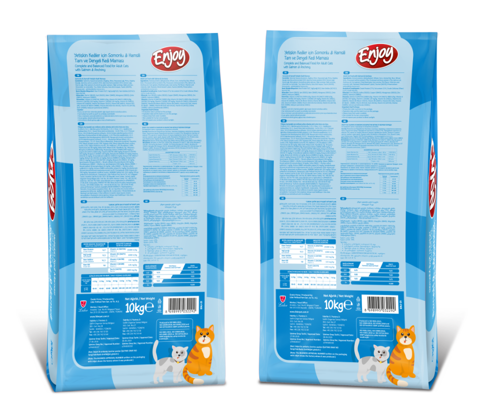 Enjoy Somon Hamsi Yetişkin Kedi Maması 10 kg