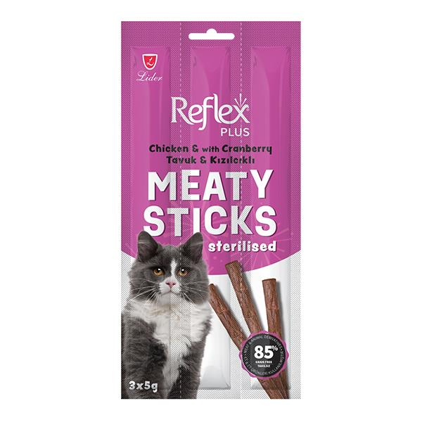 Reflex Plus Meaty Sticks Sterilised Tavuk & Kızılcıklı Ödül Maması 3*5 gr