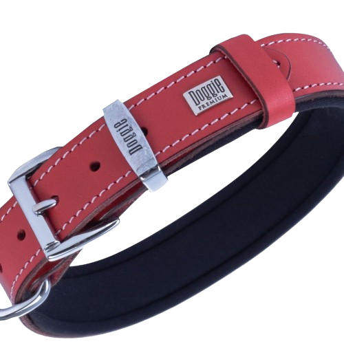 Doggie Konfor Deri Kemik Desenli Boyun Tasması Kırmızı 3X42-50Cm