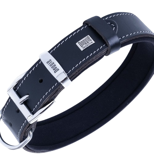 Doggie Konfor Deri Kemik Desenli Boyun Tasması Siyah 3,5X52-60Cm