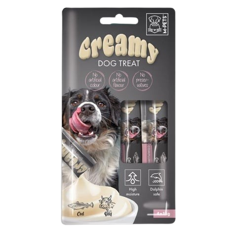 Creamy Morina Balıklı & Sığır Etli Köpek Sıvı Ödül Maması 4*15 g