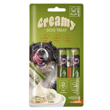 Creamy Ton Balıklı & Deniz Taraklı Köpek Sıvı Ödül Maması 4*15 g