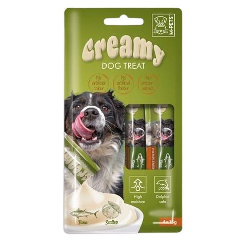 Creamy Ton Balıklı & Deniz Taraklı Köpek Sıvı Ödül Maması 4*15 g