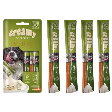 Creamy Ton Balıklı & Deniz Taraklı Köpek Sıvı Ödül Maması 4*15 g