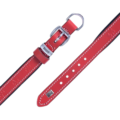 Doggie Konfor Deri Pati Desenli Boyun Tasması Kırmızı 2X30-35Cm