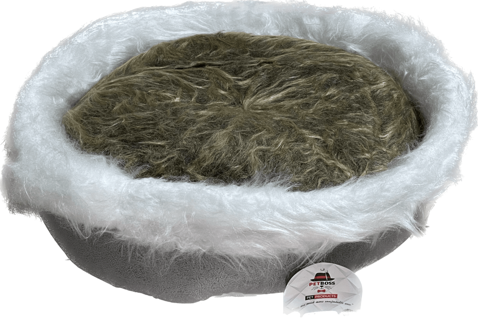 Petboss Sünger Peluş M (Gri-Beyaz)