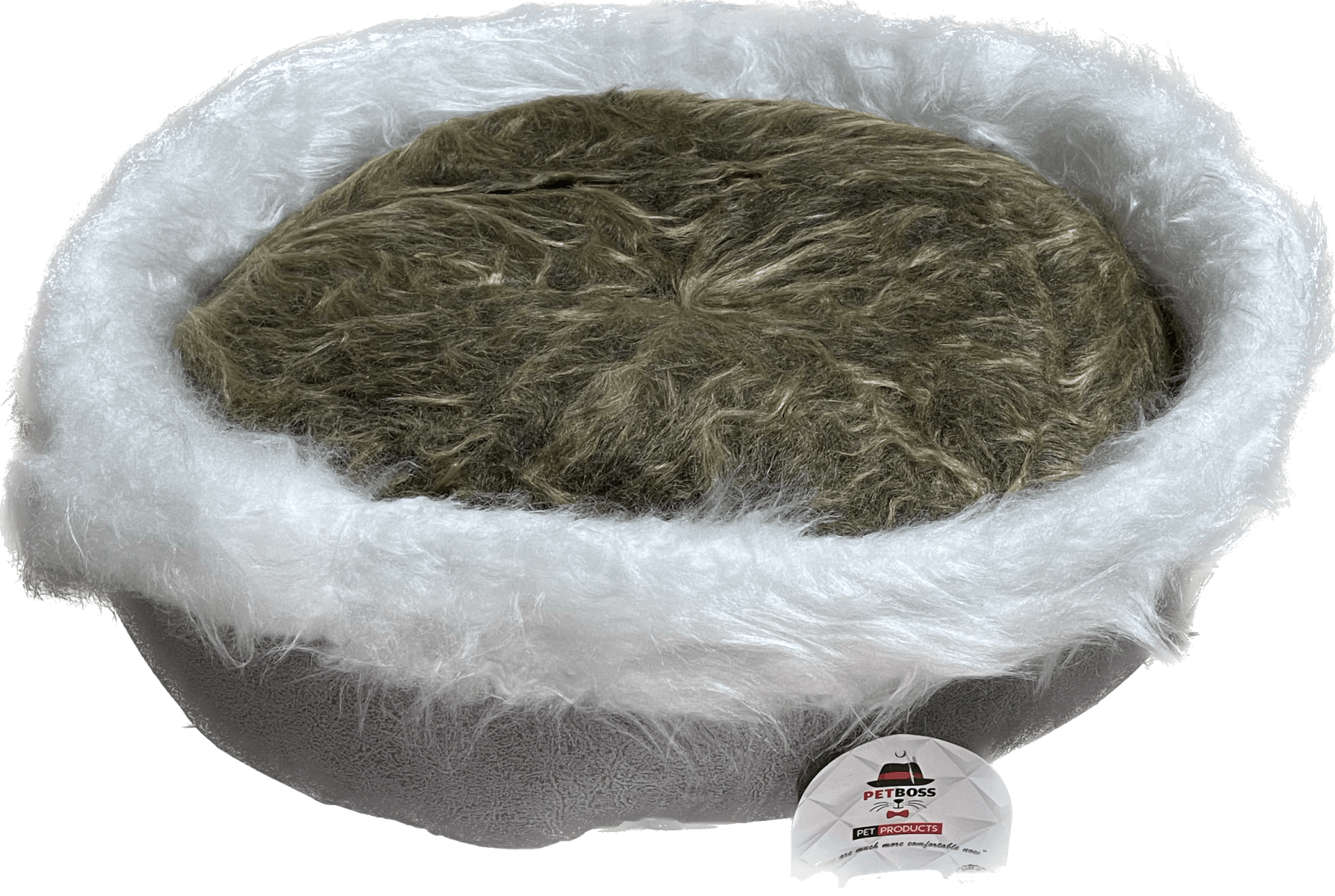 Petboss Sünger Peluş M (Gri-Beyaz) STD