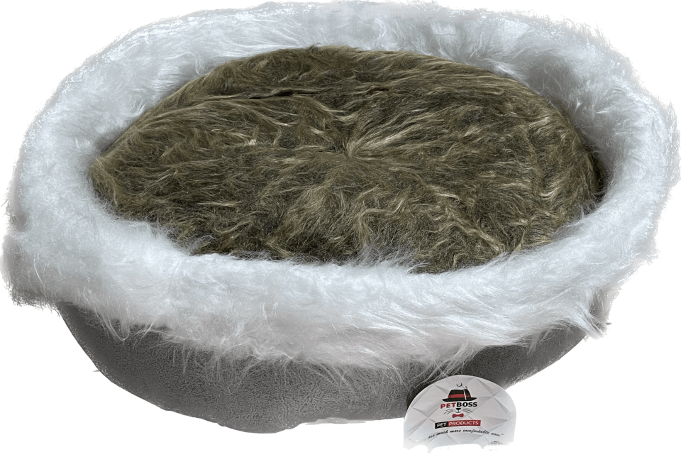 Petboss Sünger Peluş M (Gri-Beyaz) STD