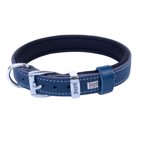 Doggie Konfor Deri Pati Desenli Boyun Tasması Royalmavi 2X35-40Cm