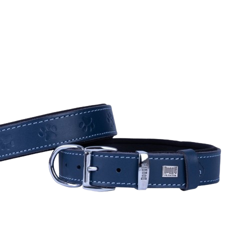 Doggie Konfor Deri Pati Desenli Boyun Tasması Royalmavi 2,5X37-45Cm