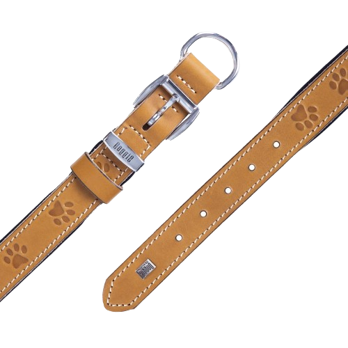 Doggie Konfor Deri Pati Desenli Boyun Tasması Kamel 2,5X37-45Cm