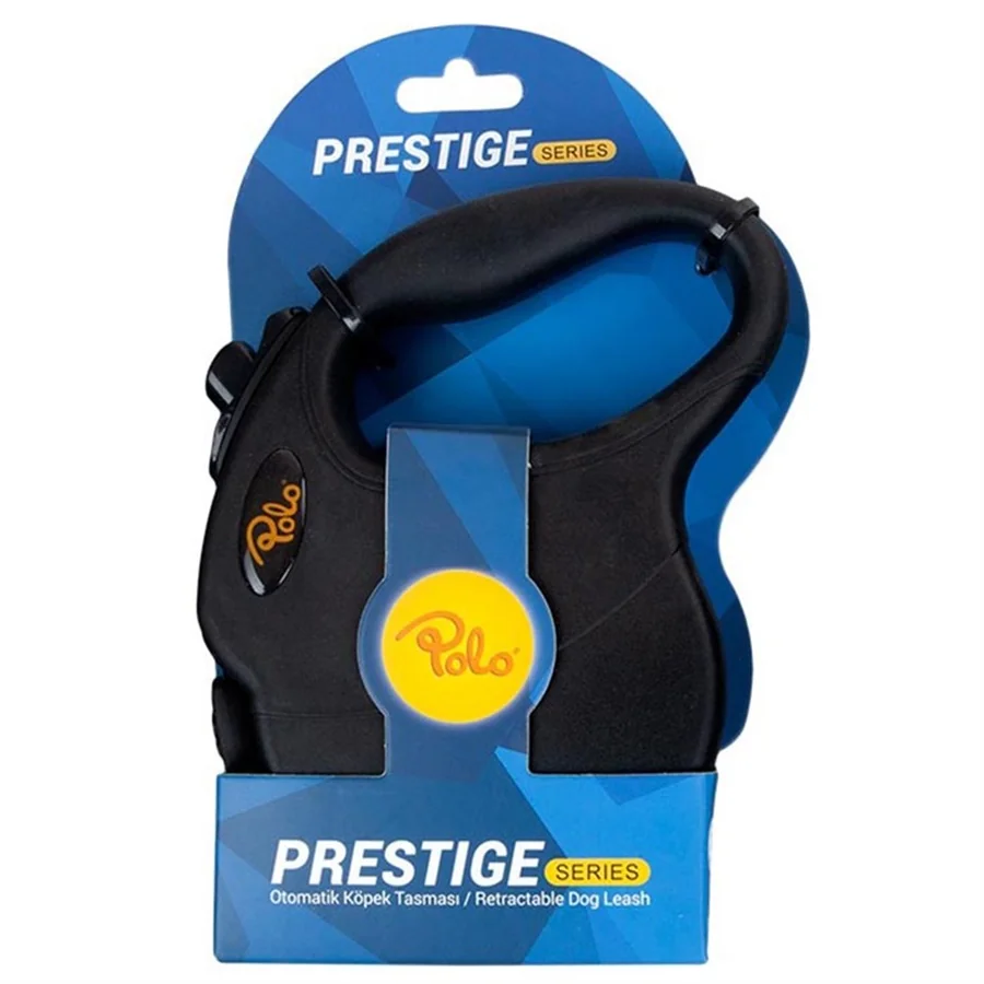 Polo Prestige Siyah Otomatik Köpek Tasması 5 Mt Small