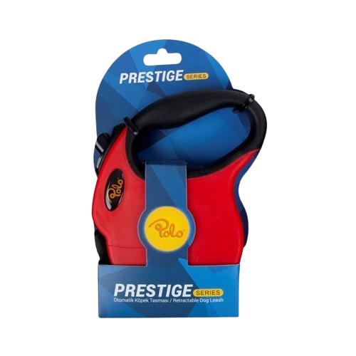 Polo Prestige Kırmızı Otomatik Köpek Tasması 5 Mt Medium