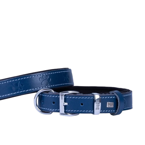 Doggie Konfor Deri Pati Desenli Boyun Tasması Royalmavi 3X42-50Cm