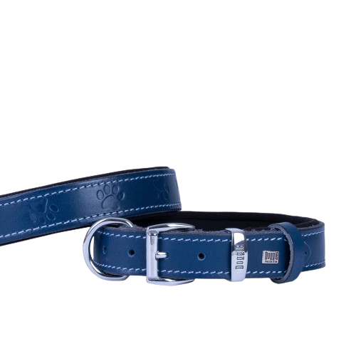 Doggie Konfor Deri Pati Desenli Boyun Tasması Royalmavi 3X42-50Cm