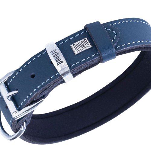 Doggie Konfor Deri Pati Desenli Boyun Tasması Royalmavi 3X42-50Cm