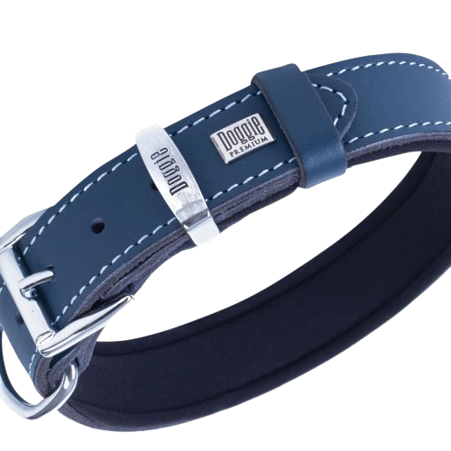 Doggie Konfor Deri Pati Desenli Boyun Tasması Royalmavi 3X42-50Cm