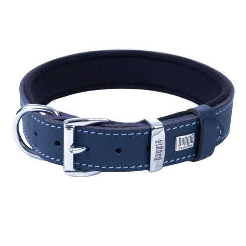 Doggie Konfor Deri Pati Desenli Boyun Tasması Royalmavi 3X42-50Cm